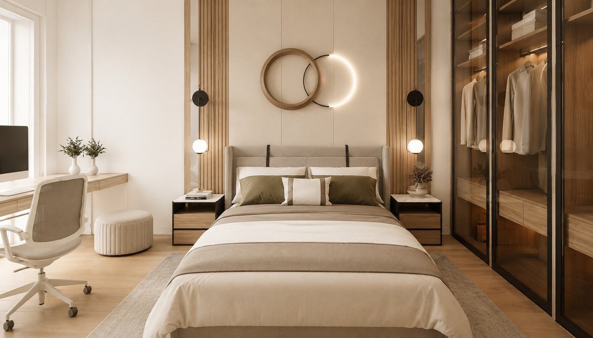 Schlafzimmer mit Ankleide.